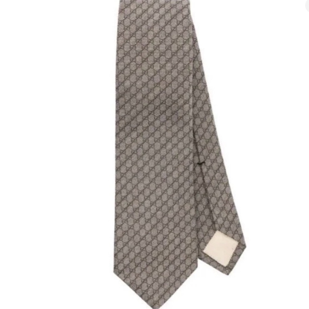 Gucci Brown Textured Silk Tie - Picture 6 of 7